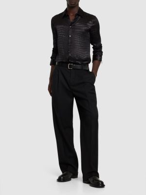Pantalon en laine Versace noir