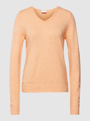 Dzianinowy sweter Vila pomarańczowy