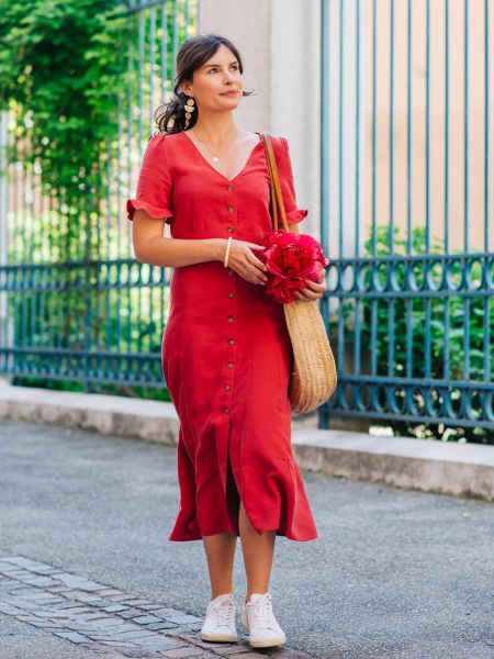Sukienka długa Céleste czerwona