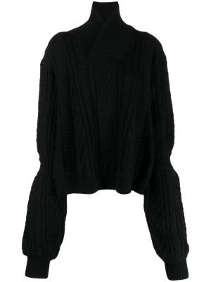 Chunky вълнен пуловер Noir Kei Ninomiya черно