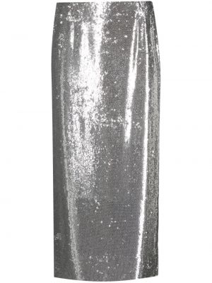 Midi sukně s flitry Philosophy Di Lorenzo Serafini stříbrné