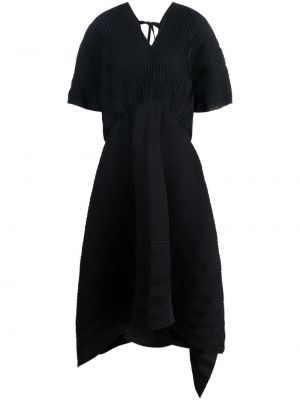 Πλισέ ασύμμετρη φόρεμα Henrik Vibskov μαύρο
