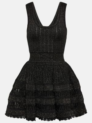 Vlněné šaty Alaïa černé
