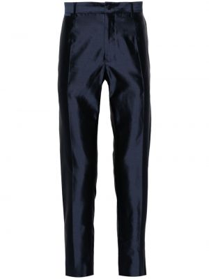 Pantalon en soie Dolce & Gabbana bleu