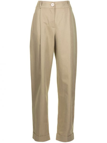 Pantalones de cintura alta Emporio Armani marrón