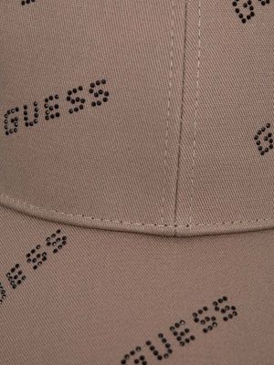 Pamučna kapa Guess smeđa