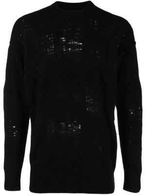 Obrabljen pulover z okroglim izrezom Isabel Benenato črna