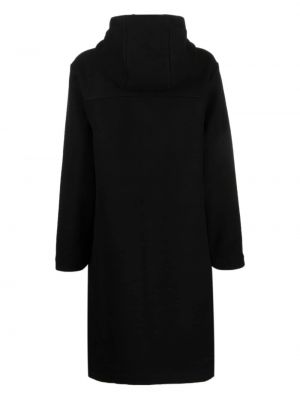 Pletený kabát s knoflíky s kapucí Aspesi černý