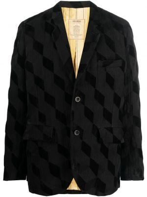 Argyle kariran blazer s karirastim vzorcem Uma Wang črna