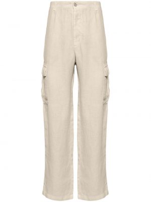 Pantalon cargo en lin 120% Lino beige