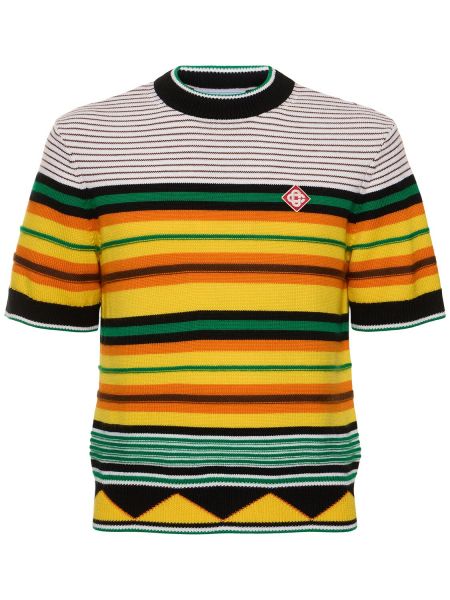 T-shirt en laine à rayures en tricot Casablanca