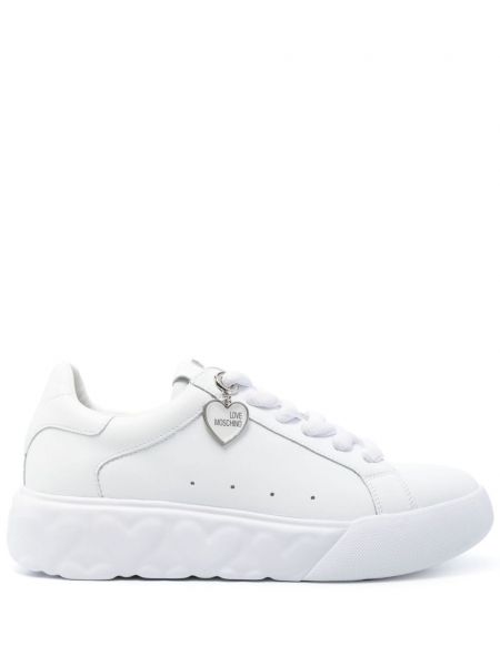 Δερμάτινα sneakers Moschino λευκό
