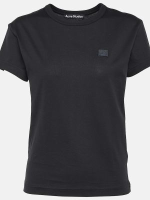 T-shirt di cotone in jersey Acne Studios nero