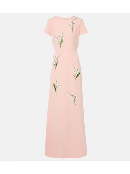 Maksi haljina s mašnom Carolina Herrera ružičasta