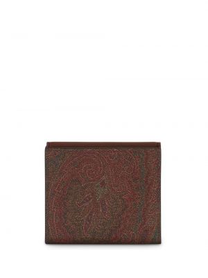 Žakardinis iš natūralios odos piniginė su paisley raštu Etro