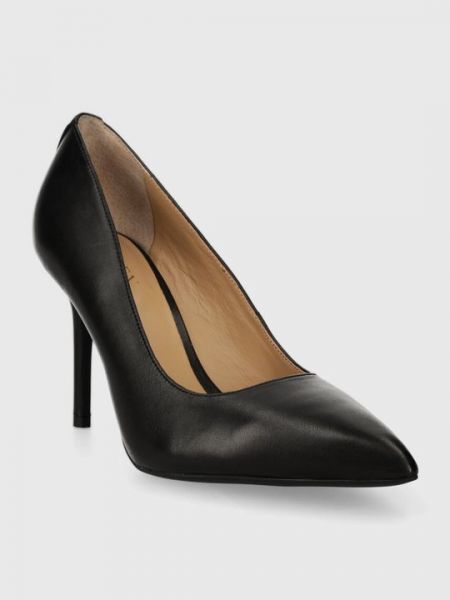 Кожаные туфли на каблуке на высоком каблуке Lauren Ralph Lauren черные