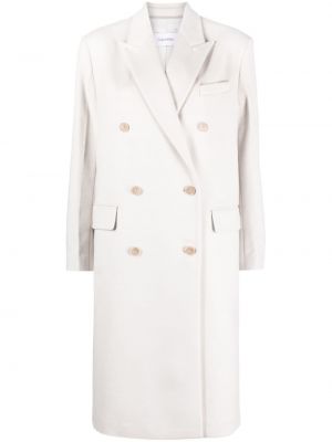 Μάλλινο παλτό Calvin Klein λευκό