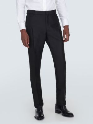 Spodnie wełniane slim fit Tom Ford czarne