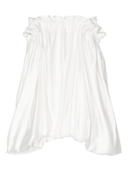 Saténový midi sukně Noir Kei Ninomiya bílý