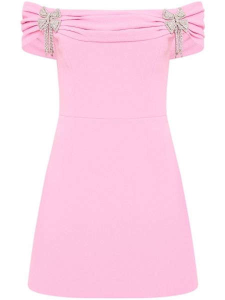 Mini šaty s mašľou Rebecca Vallance ružová