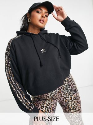 Леопардовое худи с принтом Adidas Originals черное