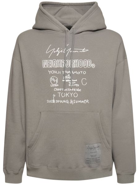 Kokvilnas kapučdžemperis Yohji Yamamoto pelēks