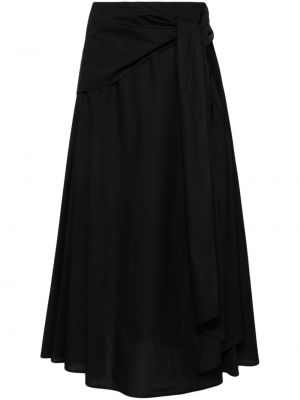Pamučna midi suknja Msgm crna