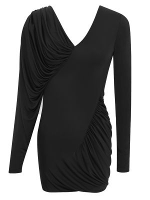 Черное коктейльное платье Saint Laurent