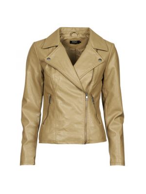 Giacca di pelle Only beige