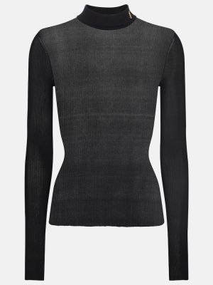 Šilkinis megztinis Saint Laurent juoda