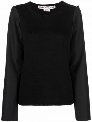 Długi sweter wełniane z długim rękawem Comme Des Garcons - сzarny