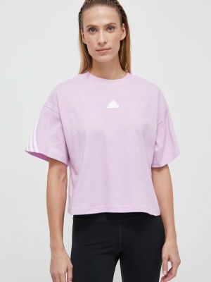Памучна тениска Adidas виолетово