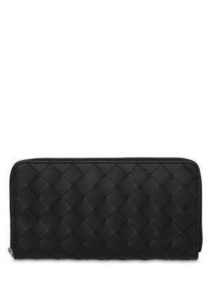 Cartera de cuero con cremallera Bottega Veneta negro