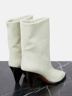 Велурени обувки до глезена Isabel Marant бяло