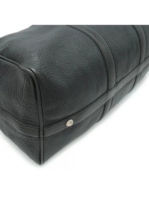 Bolsa de viaje de cuero Louis Vuitton Vintage negro