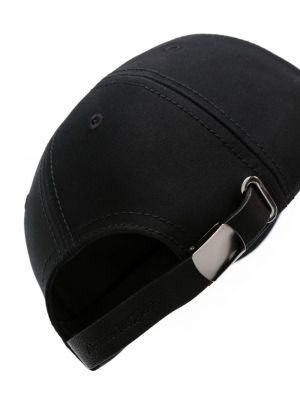 Haftowana czapka z daszkiem bawełniana Alexander Mcqueen czarna