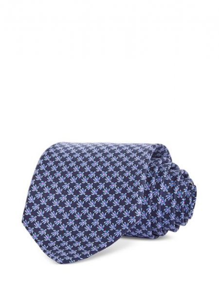 Шелковый галстук с принтом Ferragamo синий