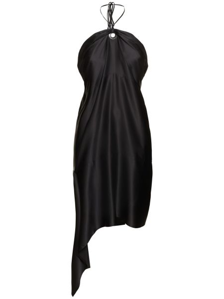 Saténový šaty s ohlávkou Ferragamo čierna