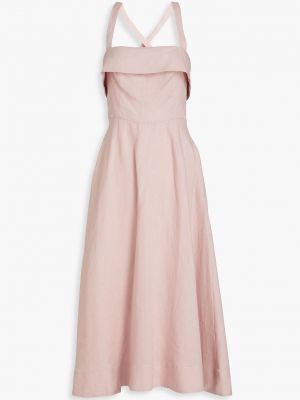 Льняное платье миди Nicholas розовое