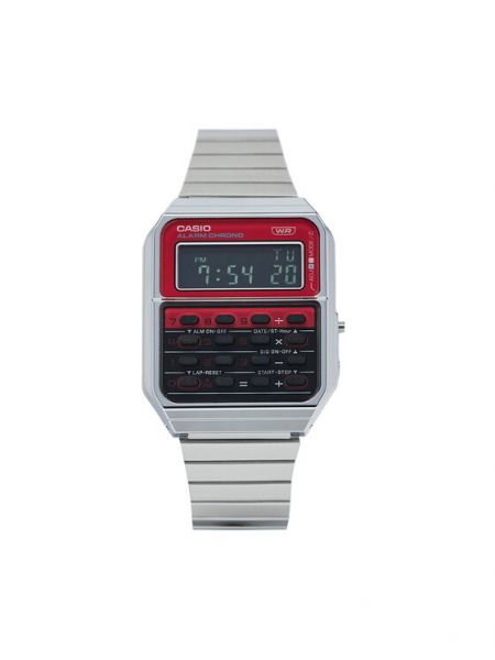 Retro digitální hodinky Casio stříbrné