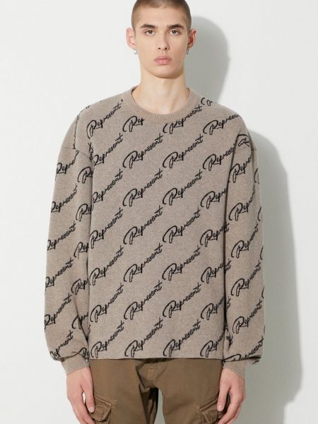 Vuneni pulover Represent smeđa