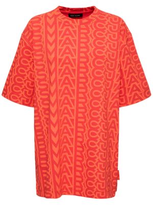 Bavlněné tričko Marc Jacobs oranžové