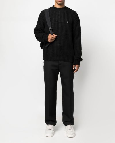 Siuvinėtas megztinis Represent juoda