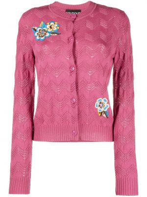 Blomstret ull strikkegenser Boutique Moschino rosa