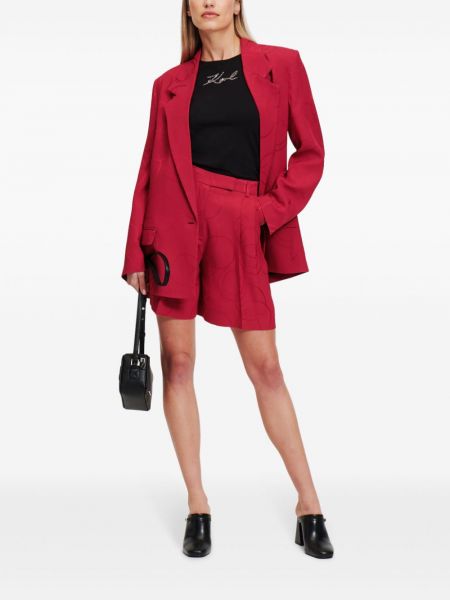 Blazer en satin en jacquard Karl Lagerfeld rouge