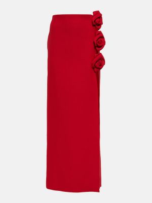 Jupe longue en crêpe Valentino rouge