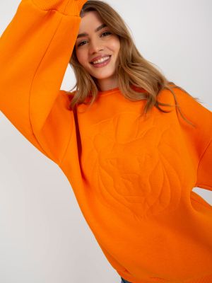 Mikina s kapucí s výšivkou Fashionhunters oranžová