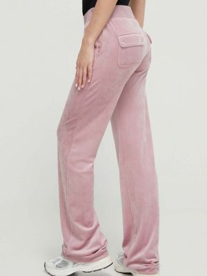 Velurové sportovní kalhoty Juicy Couture růžové