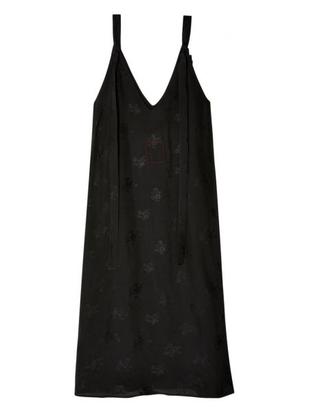 Šaty s výstřihem do v Uma Wang černé