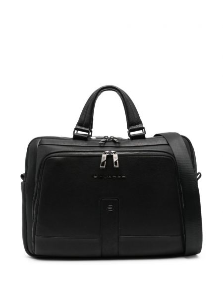 Sac à dos pour ordinateur portable en cuir Piquadro noir